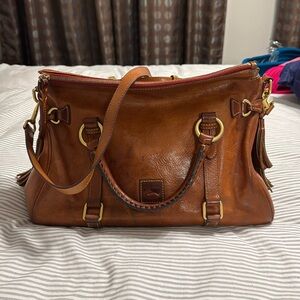 Dooney & Burke brown leather shoulder bag